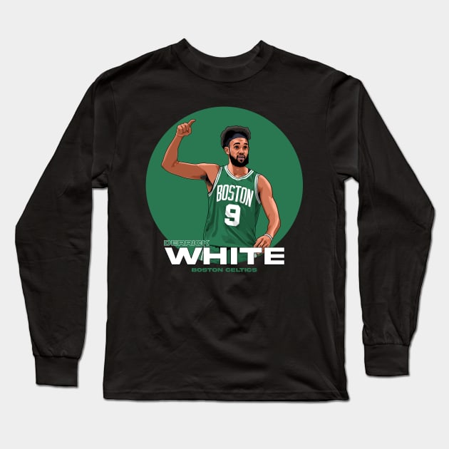 Derrick White Long Sleeve T-Shirt by origin illustrations